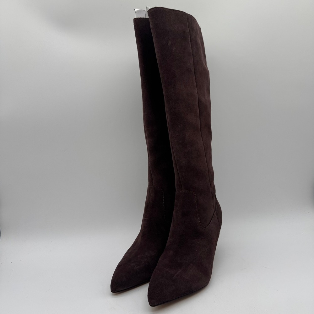Dolce Vita Suede Knee High Boots Women's 8.5 Brown Pointed Toe Stiletto Heels